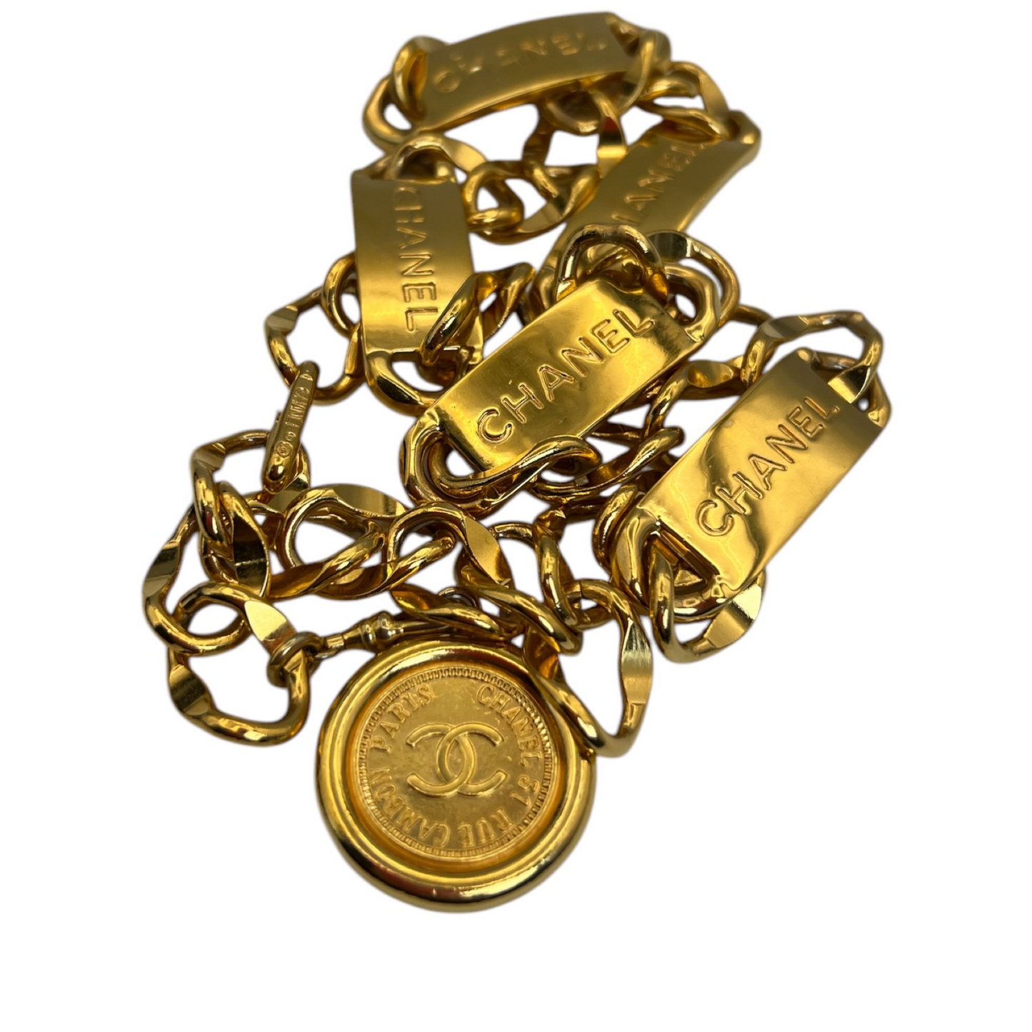 Repurposed CC Large Double Coin Necklace