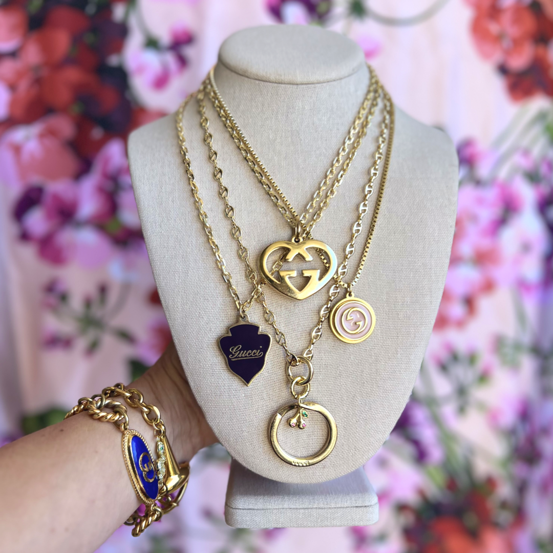 Repurposed GG Ring Cherry Necklace