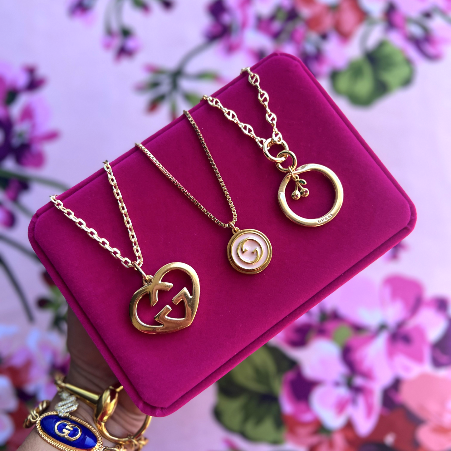 Repurposed GG Ring Cherry Necklace