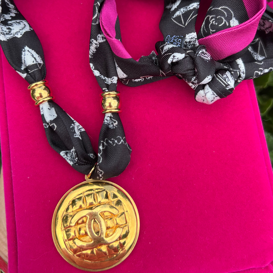 Repurposed Extra Large CC  Scarf Necklace