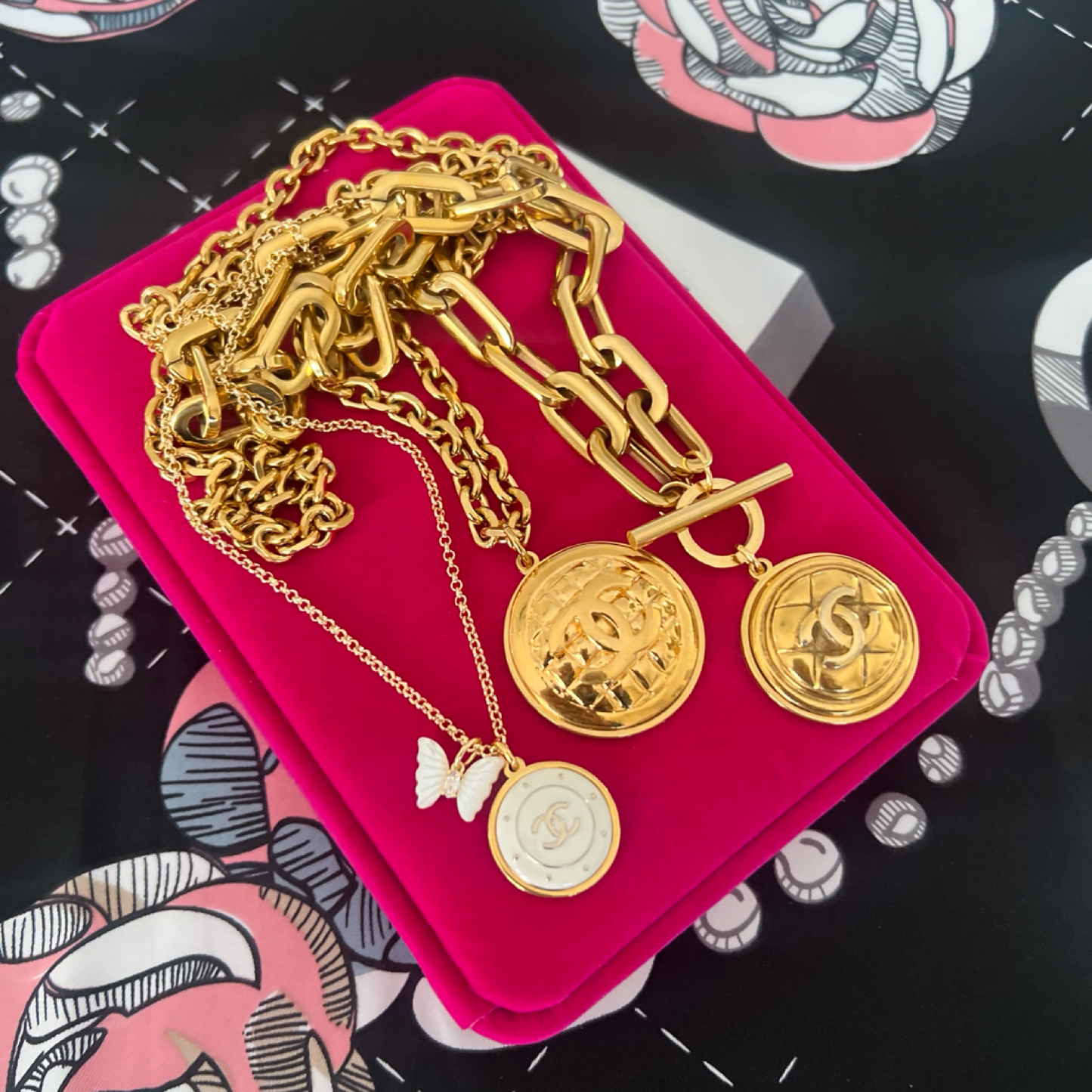 Repurposed CV White Butterfly Charm Necklace