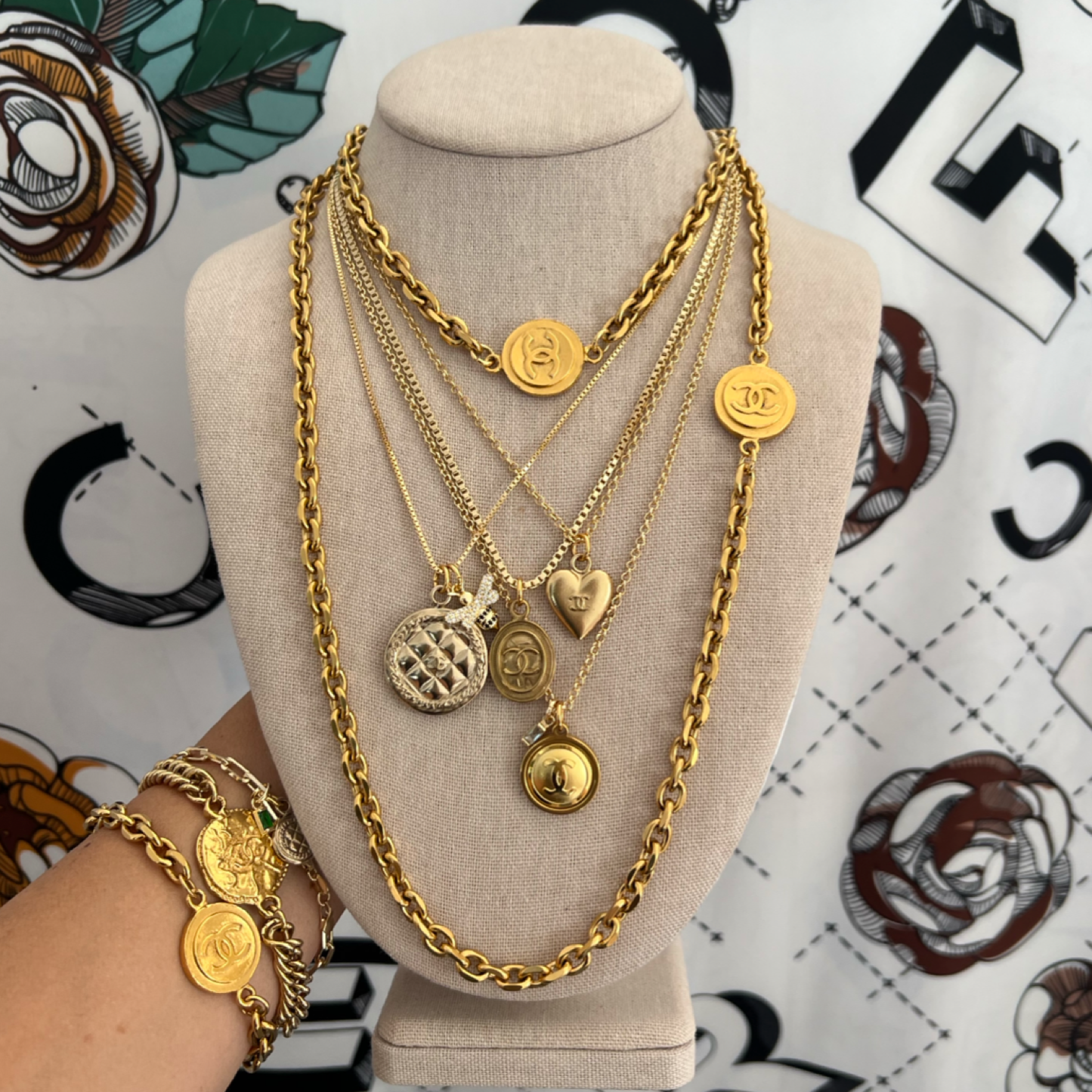 Repurposed CC Double Sided Coin Necklace