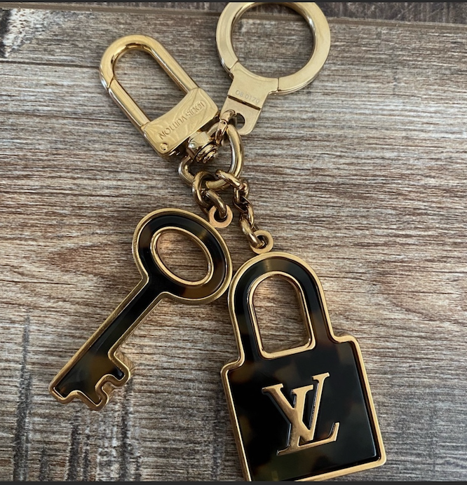 Repurposed LV Tortoise Key Charm Necklace