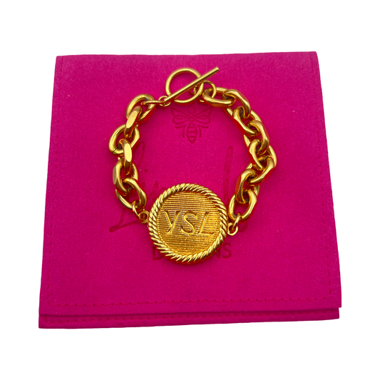 Repurposed YSL Gold Rope Charm Bracelet