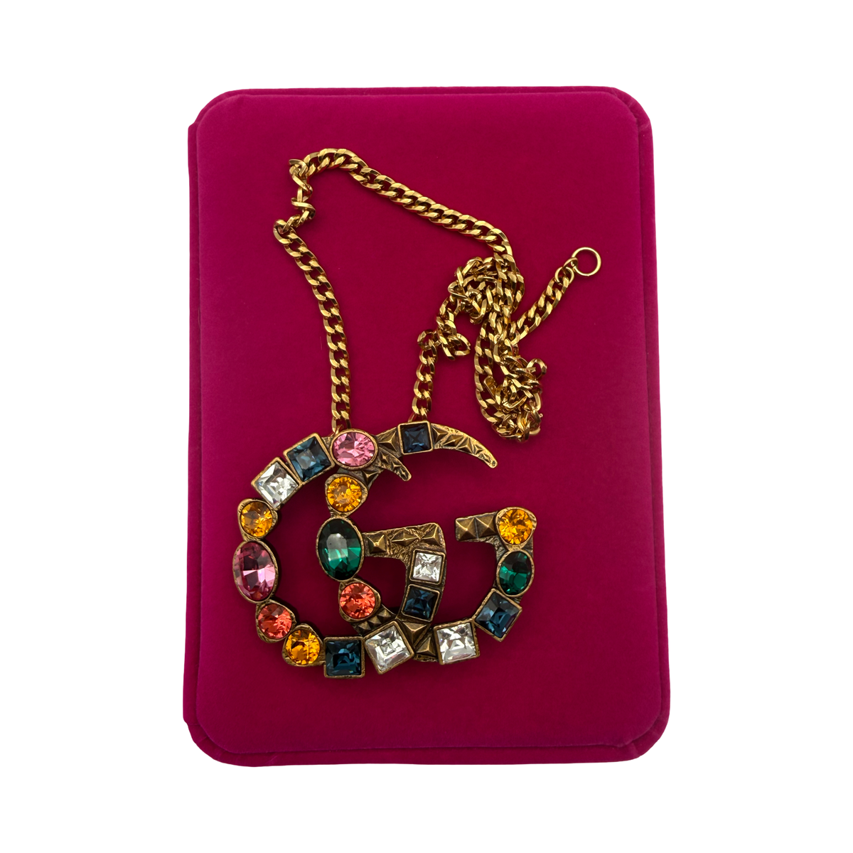 Repurposed X Large GG Belt Necklace