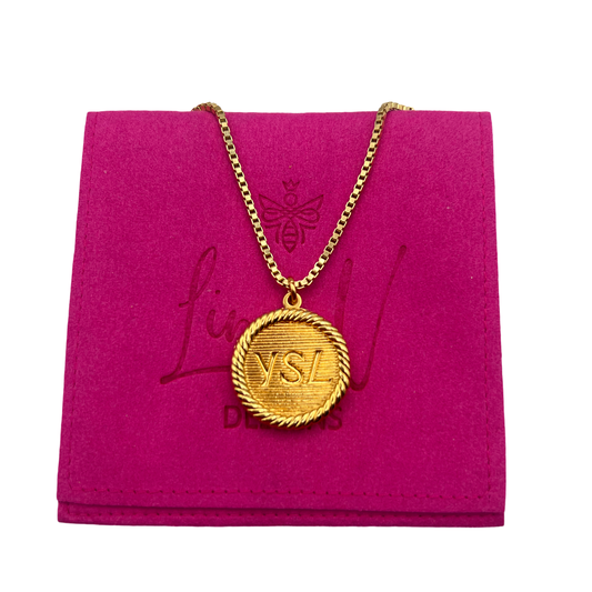 Repurposed YSL Gold Rope Charm Necklace