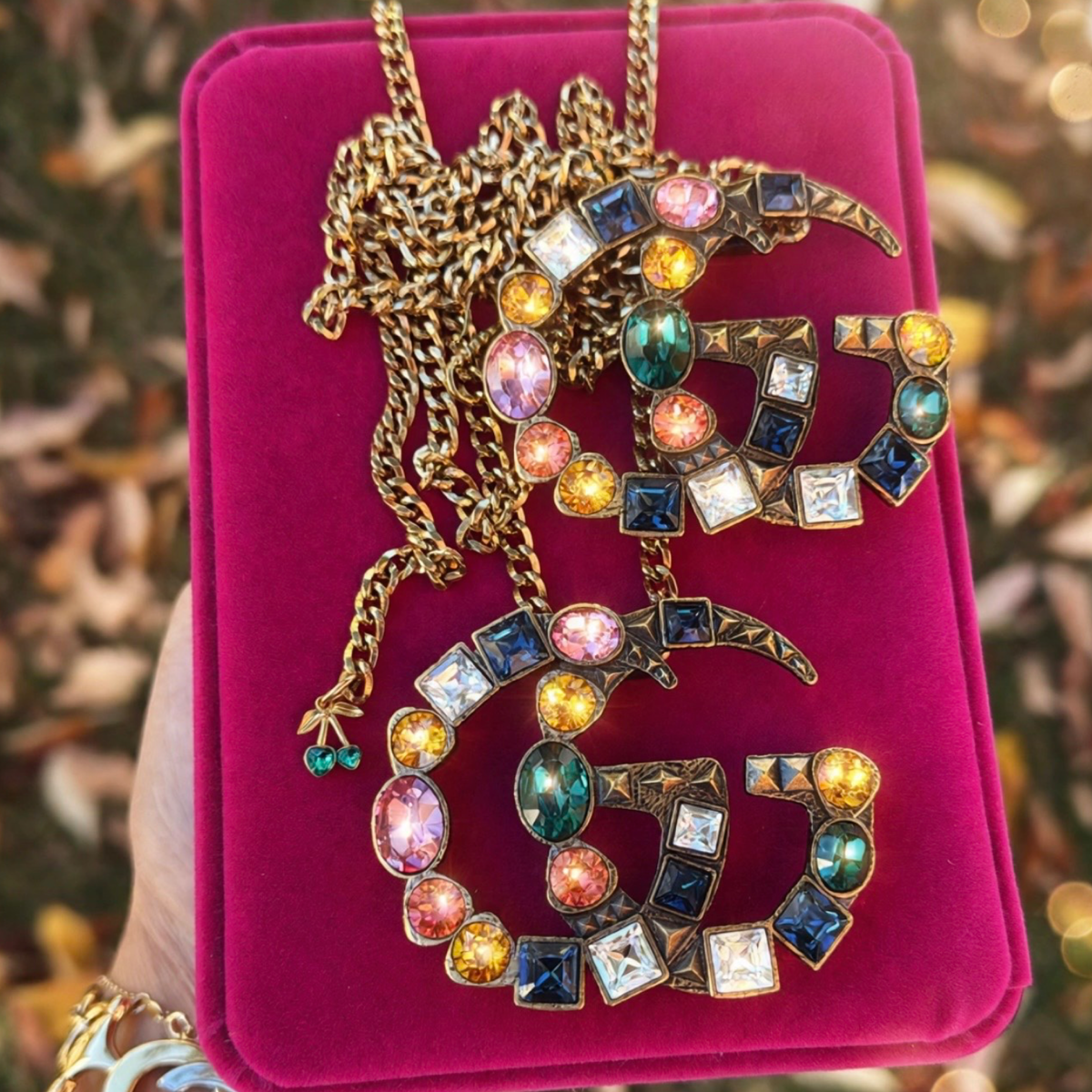 Repurposed X Large GG Belt Necklace