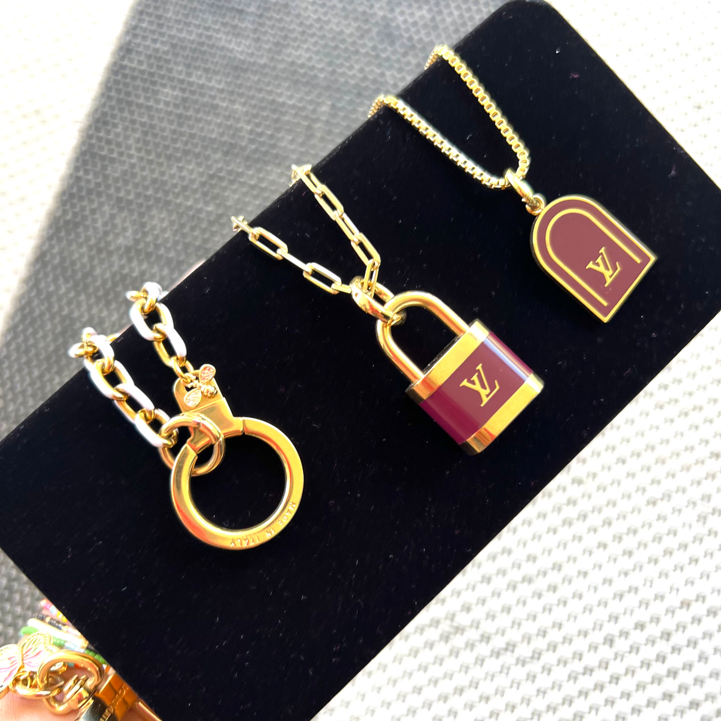 Repurposed LV Ring Bee Necklace