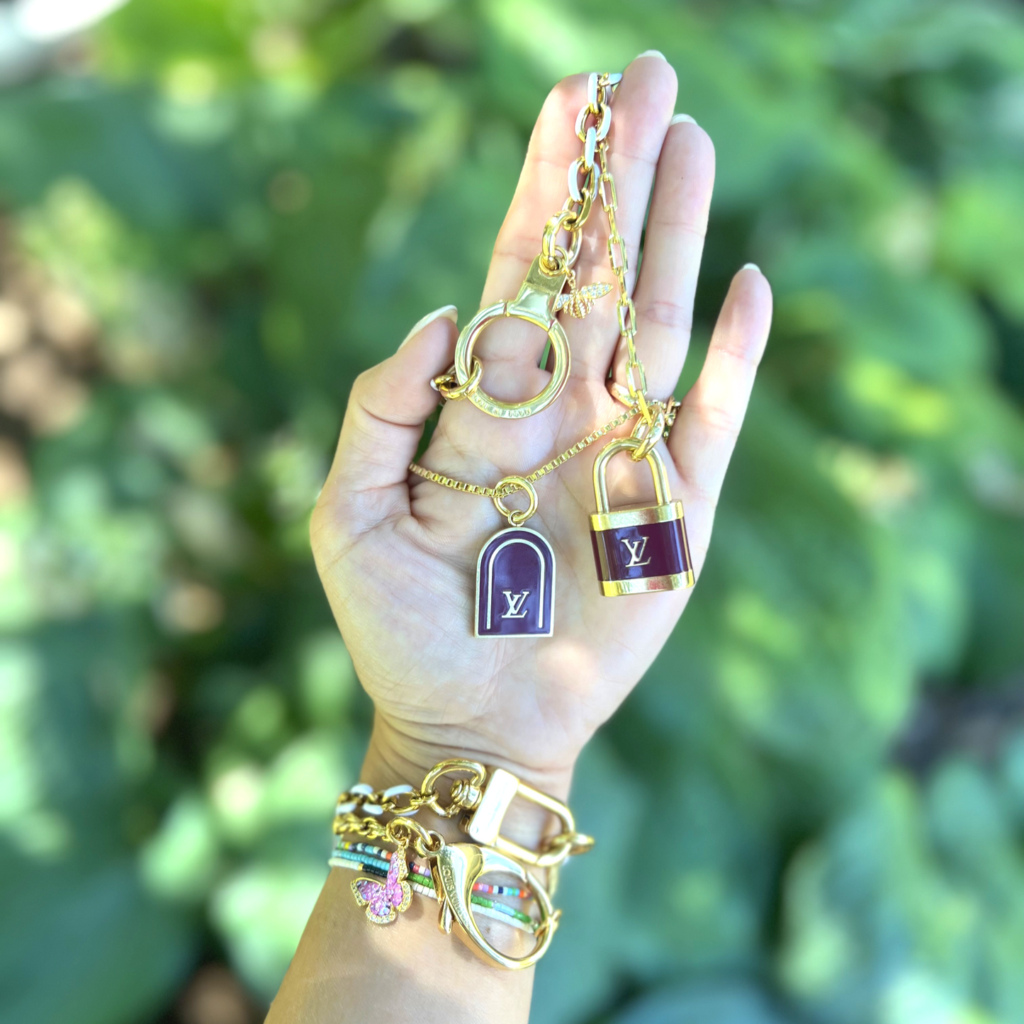 Repurposed LV Ring Bee Necklace
