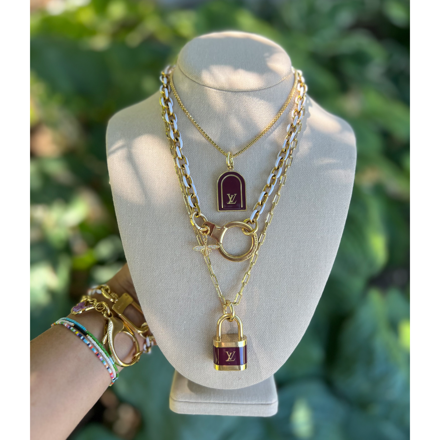 Repurposed LV Ring Bee Necklace
