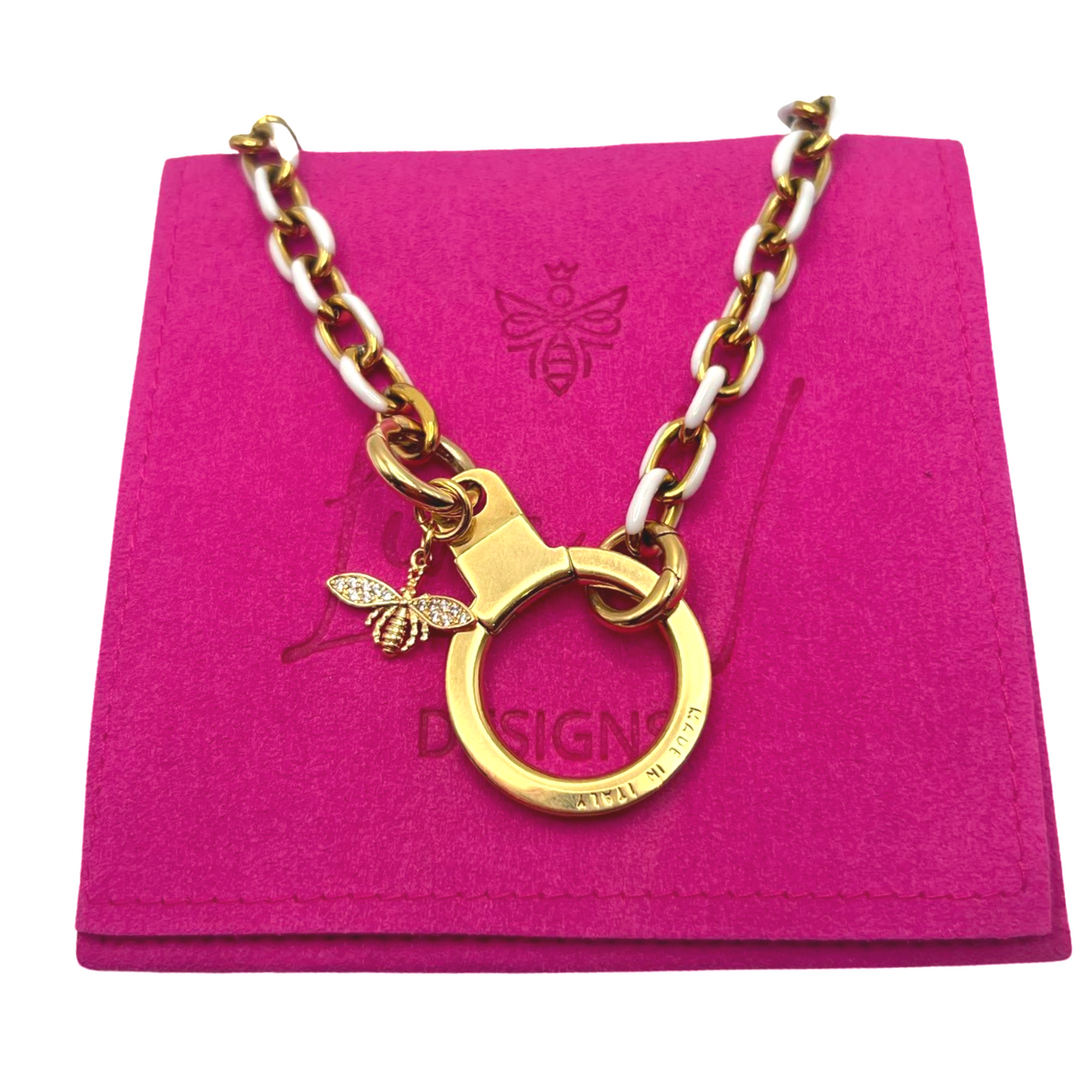 Repurposed LV Ring Bee Necklace