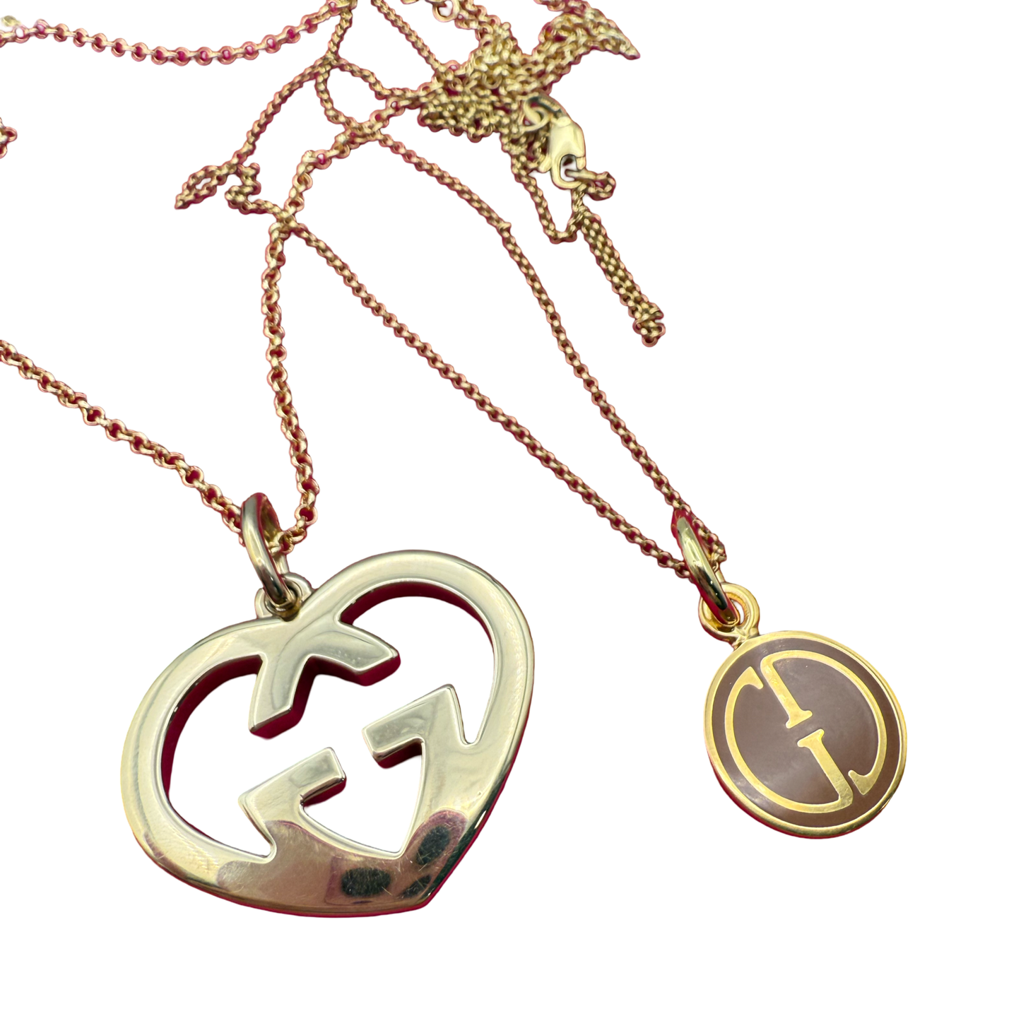 Repurposed GG Brown Charm Necklace