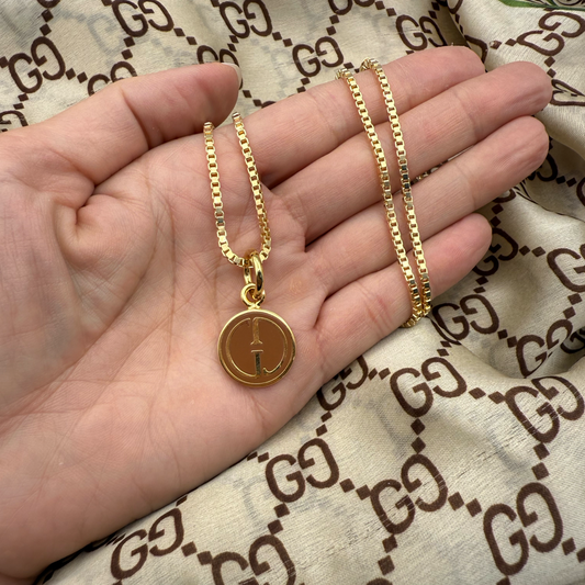 Repurposed GG Brown Charm Necklace