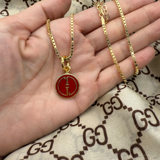 Repurposed GG Red Charm Necklace