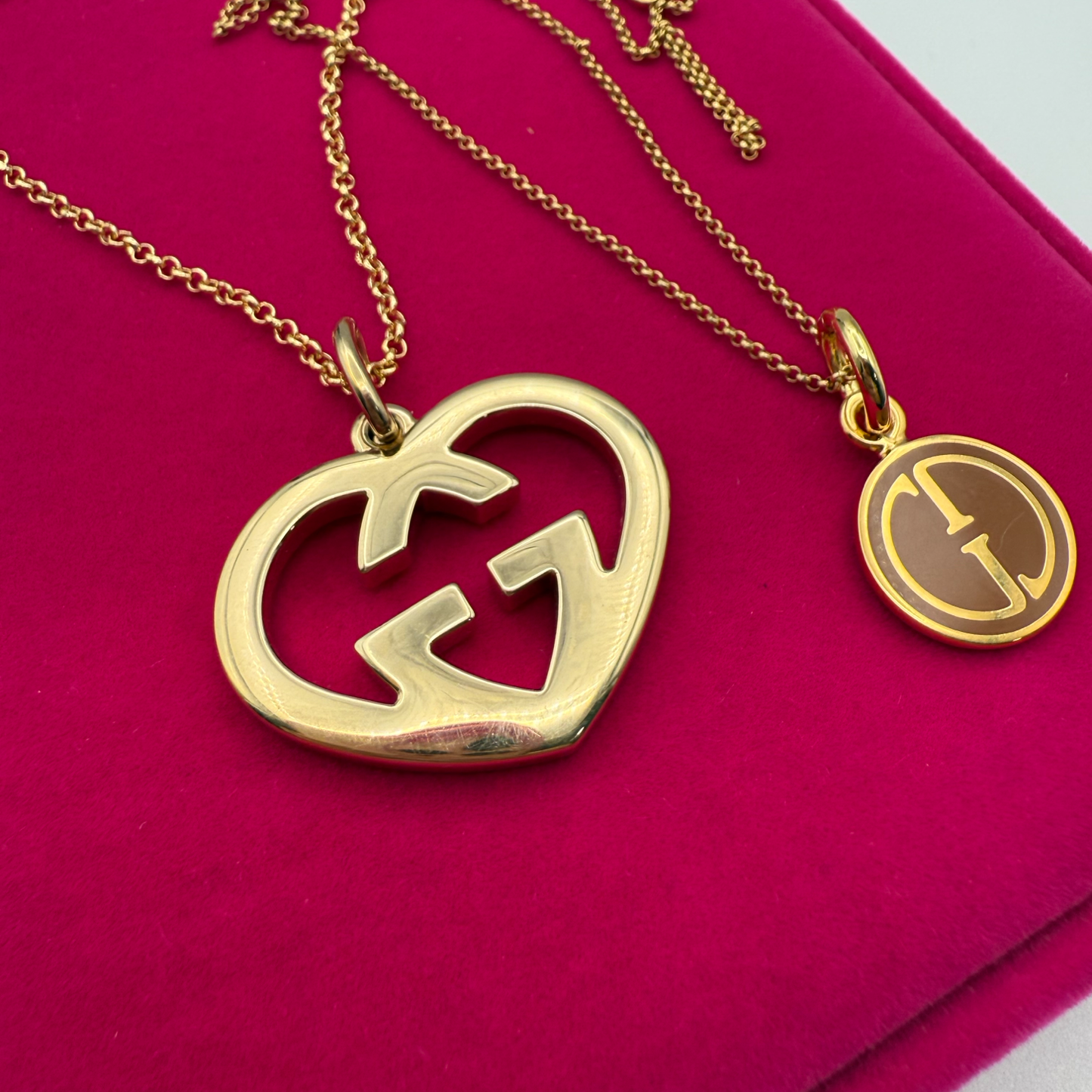 Repurposed GG Brown Charm Necklace