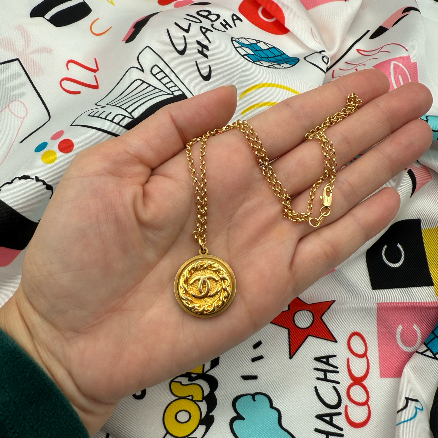 Repurposed CC Gold Charm Necklace