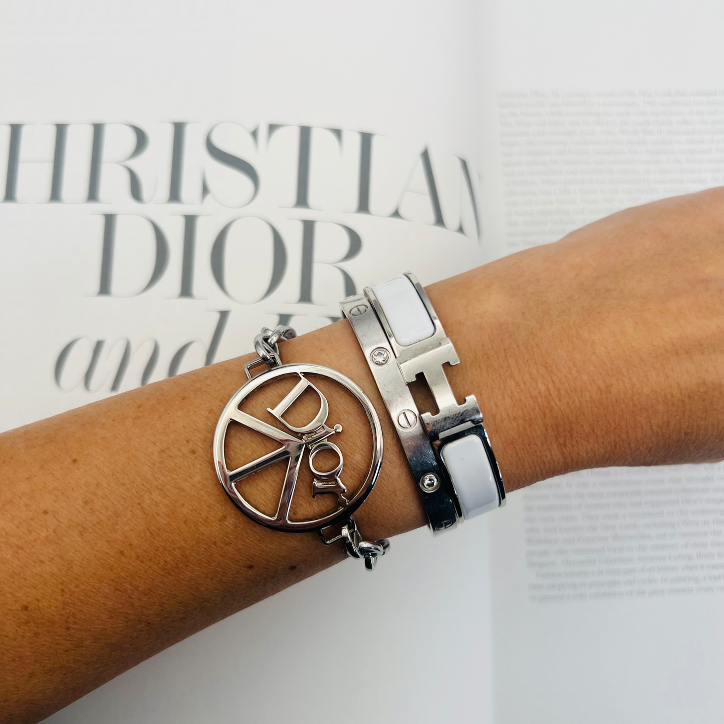 Repurposed CD Logo Peace Signature Gold and Silver Bracelet