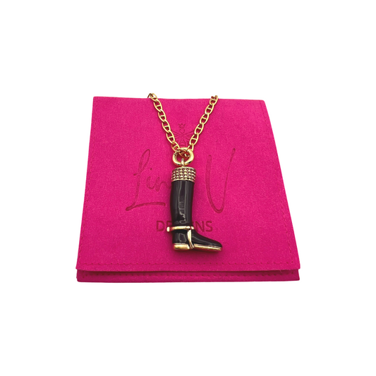 Repurposed GG Boot Pave Necklace