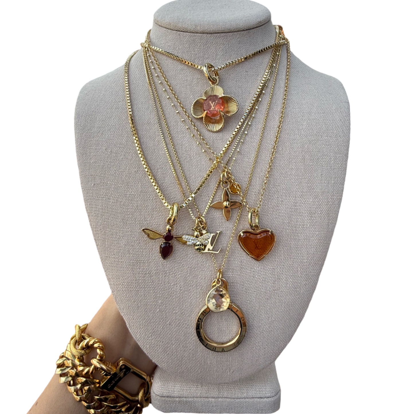 Repurposed Amber Heart Necklace