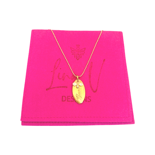 Repurposed GG Logo Bee Necklace