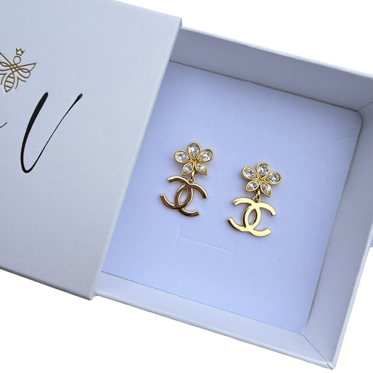 Repurposed CC Flower Earrings