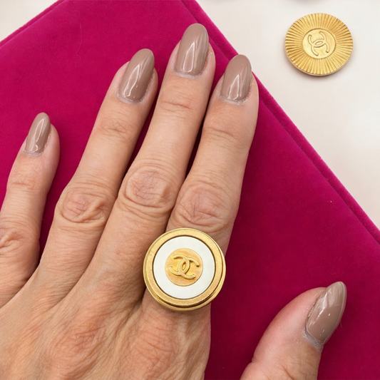 Repurposed White and Gold CC ring