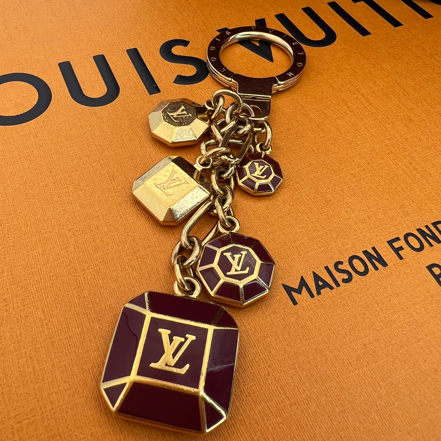 Repurposed LV Gold Pendant Necklace