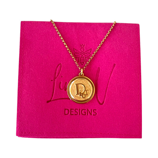 Repurposed CD Button Charm Necklace