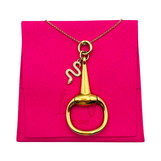 Repurposed GG Horsebit with Snake Charm Necklace