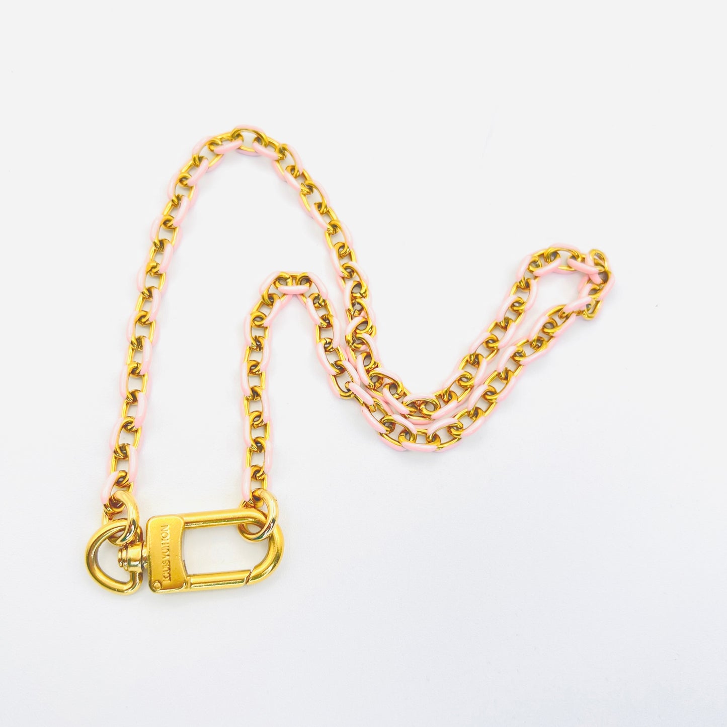 Repurposed  LV Gold Swivel Clip Necklace