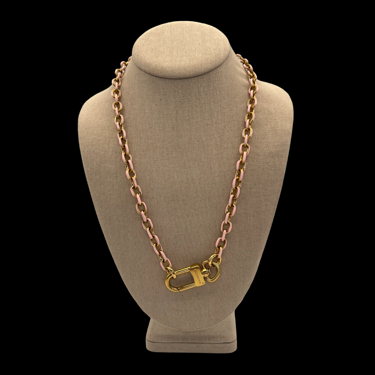 Repurposed  LV Gold Swivel Clip Necklace