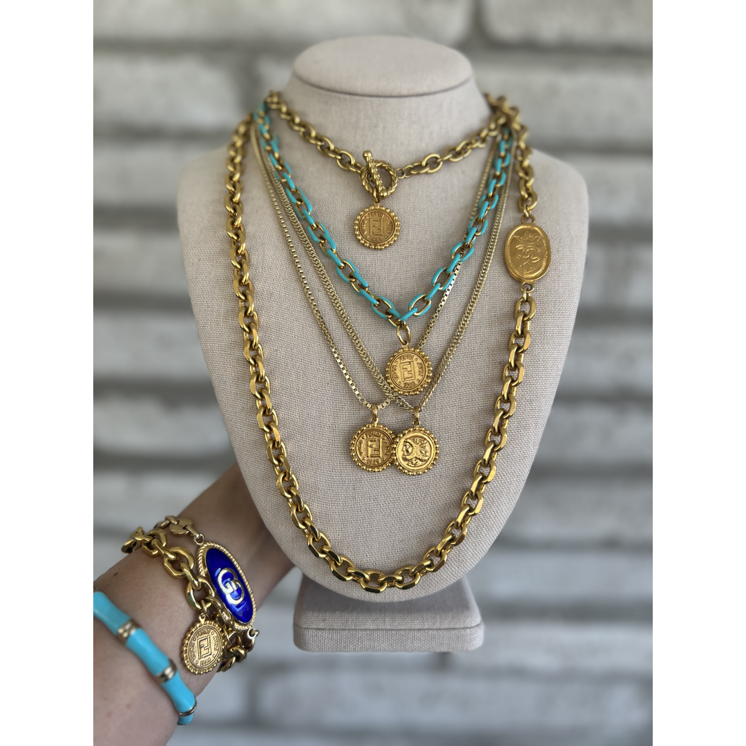 Vintage FD Janus Coin Necklace
