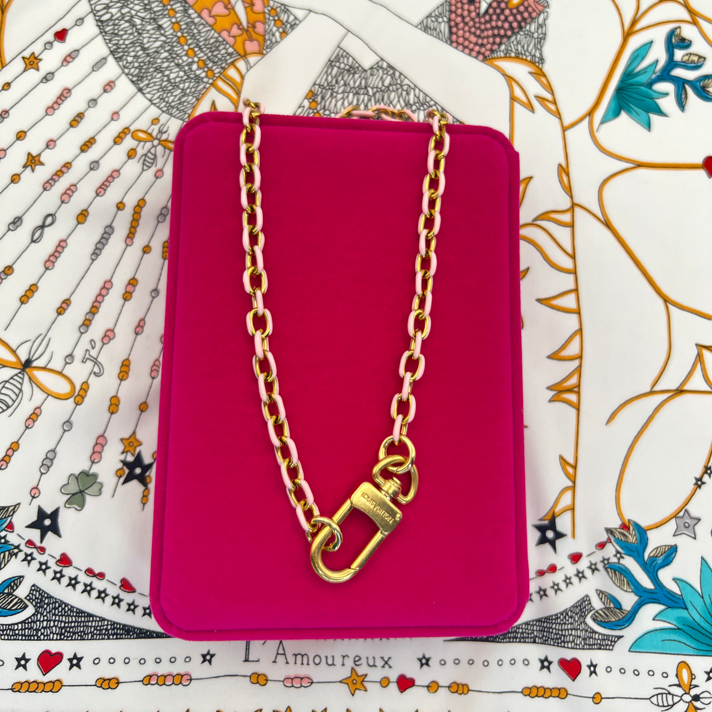 Repurposed  LV Gold Swivel Clip Necklace